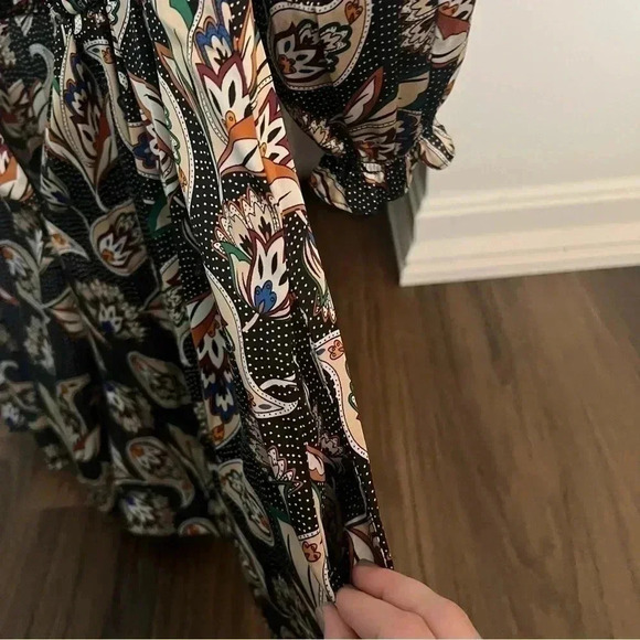 Maje Isley Wrap-effect Printed Satin Playsuit- Size 36; Like New without tags - Picture 8 of 16